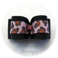 Animal Print Puppy Dog Bow