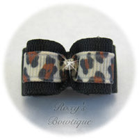 Animal Print Puppy Dog Bow