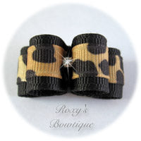 Animal Print Puppy Dog Bow