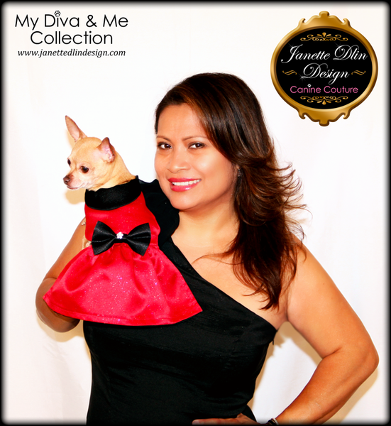 Arabella Red Dress - Janette Dlin Design - Dog Dress