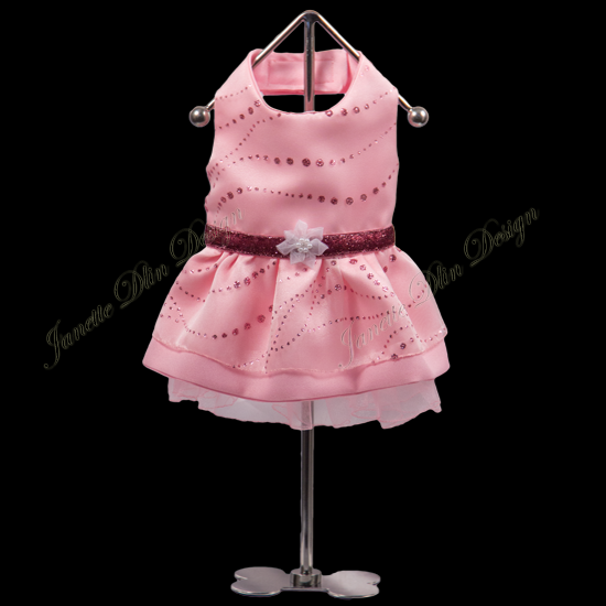 Ariel's Sparkling Pink Dress - Janette Dlin Design - Dog Dress