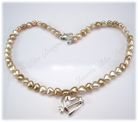 Baby Bridal Hearts Necklace - Janette Dlin Design - Dog Necklace