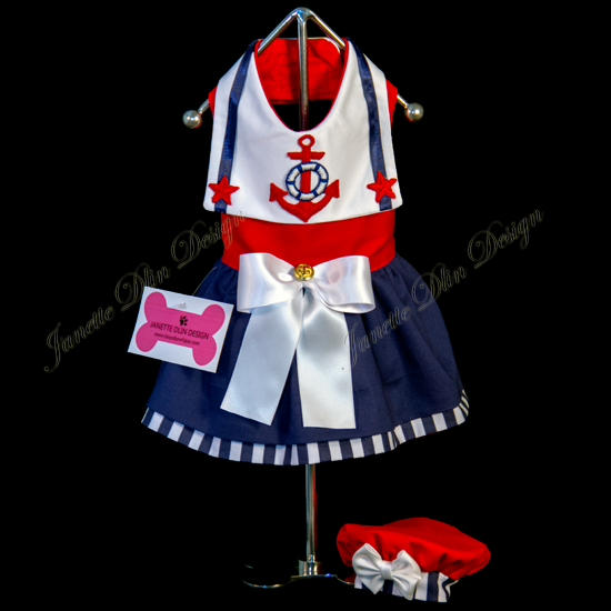 Nautical Girl Dress - Janette Dlin Design - Dog Dress