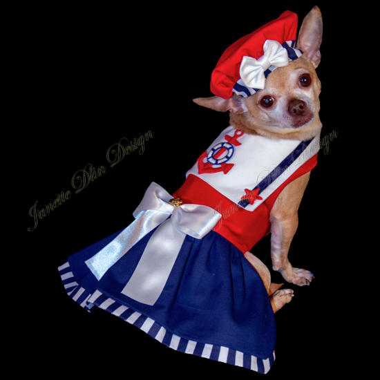 Nautical Girl Dress - Janette Dlin Design - Dog Dress