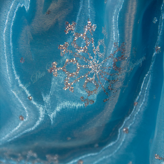 Royal Sparkling Snowflake Dog Dress Closeup - Janette Dlin Design