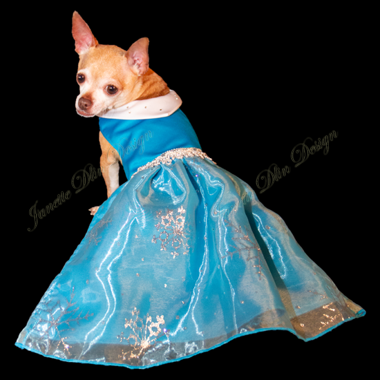 Royal Sparkling Snowflake Dog Dress - Janette Dlin Design