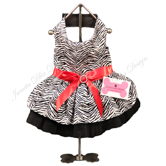 Safari Girl: Zebra Dress - Janette Dlin Design - Dog Dress