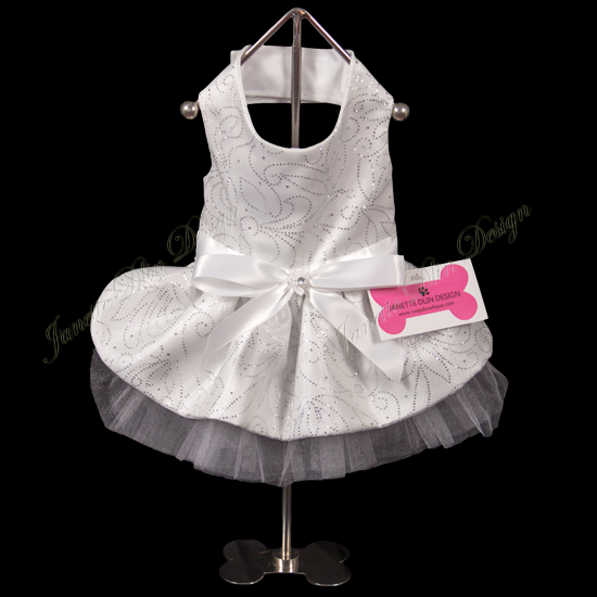 Sparkling White Princess Dress - Janette Dlin Design - Dog Dress