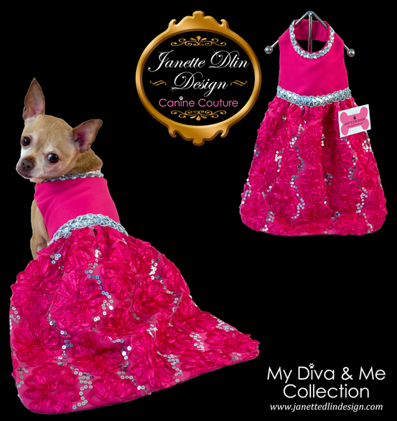 Fuchsia Glow Evening Dress - Janette Dlin Design - Dog Dress