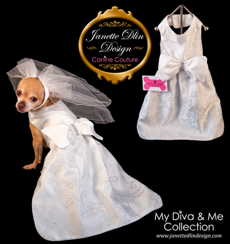 Yes, I Do!! Wedding Dress - Janette Dlin Design - Dog Dress and Veil