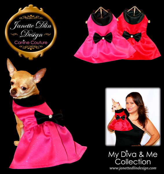 Arabella Fuchsia & Red Dresses - Janette Dlin Design - Dog Dress