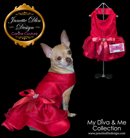 Forever Red Dress - Janette Dlin Design - Dog Dress