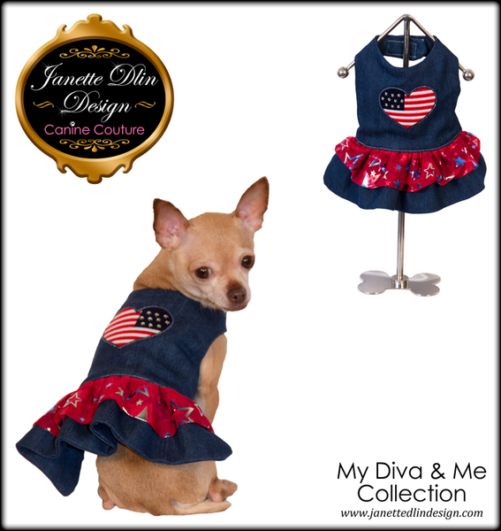 Love USA Dress - Janette Dlin Design - Dog Dress